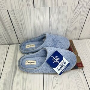 NEW Dearfoams Women Quilted Terry Clog Mule Slippers